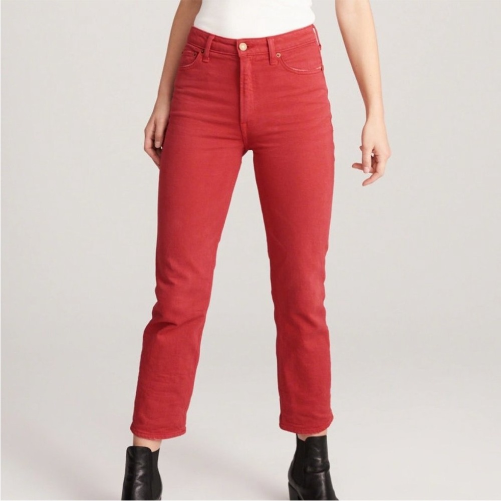 ABERCROMBIE & FITCH Simone High Rise Ankle straight red jeans size‎ 26/2R
